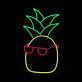 Ananas mit Sonnenbrille LED-Neonschild Wohnzimmer Bar