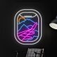Flugzeugfenster mit Berglandschaft LED-Neonschild Wohnzimmer Büro