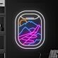Flugzeugfenster mit Berglandschaft LED-Neonschild Wohnzimmer Büro