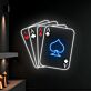 Vier As Spielkarten LED-Neonschild für Spielzimmer Bar