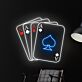 Vier As Spielkarten LED-Neonschild für Spielzimmer Bar
