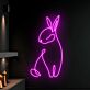 Kaninchen Kontur LED-Neonschild Wohnzimmer Kinderzimmer