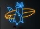 Waschbär mit Surfbrett LED-Neonschild Wohnzimmer Kinderzimmer
