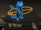 Waschbär mit Surfbrett LED-Neonschild Wohnzimmer Kinderzimmer