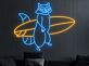 Waschbär mit Surfbrett LED-Neonschild Wohnzimmer Kinderzimmer