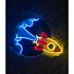 Rakete im Weltraum LED-Neonschild für Kinderzimmer und Gaming Raum