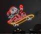 Weihnachtsmann auf Skateboard LED-Neonschild Wohnzimmer Weihnachtsdekoration