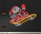 Weihnachtsmann auf Skateboard LED-Neonschild Wohnzimmer Weihnachtsdekoration