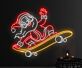 Weihnachtsmann auf Skateboard LED-Neonschild Wohnzimmer Weihnachtsdekoration