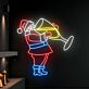 Weihnachtsmann mit Sektglas LED-Neonschild Bar Wohnzimmer