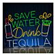 SAVE WATER Drink TEQUILA LED-Neonschild für Bar Club