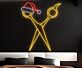 Friseurschere mit Weihnachtsmütze LED-Neonschild für Friseursalon Weihnachtsdekoration