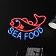 SEA FOOD LED-Neonschild für Restaurant und Bar