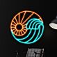 Sonne und Meereswelle LED-Neonschild Wohnzimmer Bar