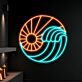 Sonne und Meereswelle LED-Neonschild Wohnzimmer Bar