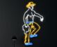 Tanzender Cowboy mit Hut als LED-Neonschild