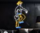 Tanzender Cowboy mit Hut als LED-Neonschild