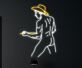 Cowboy mit Hut als LED-Neonschild