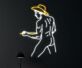 Cowboy mit Hut als LED-Neonschild