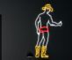 Cowboy in Unterwäsche und Stiefeln LED-Neonschild für Bar Club
