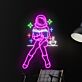 Astronaut Neon LED Wandlicht mit lesender Figur entspannte Space Atmosphäre Deko für Wohnzimmer Schlafzimmer Büro und kreative Räume