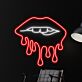 Lippen mit tropfendem Effekt LED-Neonschild für Bar und Wohnzimmer