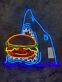 Hai mit Hamburger LED-Neonschild für Restaurant Bar