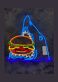 Hai mit Hamburger LED-Neonschild für Restaurant Bar