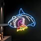 Hai mit Pizzastück LED-Neonschild für Bar Restaurant