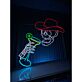 Totenkopf mit Cowboyhut und Cocktailglas LED-Neonschild für Bar Club