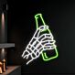 Skelett Hand mit Flasche LED-Neonschild für Bar Club