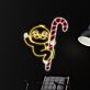 Faultier mit Zuckerstange LED-Neonschild Wohnzimmer Weihnachtsdeko