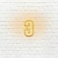 Hausnummer 3 LED-Neonschild