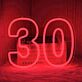 Hausnummer 30 LED-Neonschild