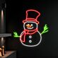 Schneemann mit Zylinder und Schal LED-Neonschild für Wohnzimmer Weihnachten