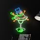 Schneemann in Cocktailglas LED-Neonschild für Bar Winterparty