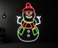 Schneemann mit Mütze und Schal LED-Neonschild für Weihnachten
