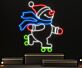 Schneemann auf Rollschuhen LED-Neonschild Wohnzimmer Weihnachtsdeko