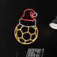 Fußball mit Weihnachtsmütze LED-Neonschild Wohnzimmer Sportbar