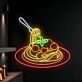 Teller Spaghetti mit Tomatensauce LED-Neonschild für Restaurant Küche