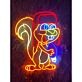 Eichhörnchen mit Wintermütze und Glühbirne LED-Neonschild
