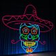 Zuckerschädel mit Sombrero LED-Neonschild Bar Restaurant