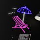 Liegestuhl mit Sonnenschirm LED-Neonschild für Wohnzimmer Bar