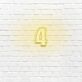LED Neon Zahl 4 als moderne Wanddekoration