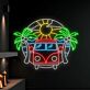 Retro Campingbus mit Palmen und Sonne LED-Neonschild für Wohnzimmer oder Bar