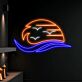 Sonnenuntergang mit Wellen und Möwen LED-Neonschild Wohnzimmer Bar