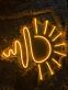 Sonne mit Wellenlinie LED-Neonschild Wohnzimmer Kinderzimmer