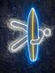 Surfer mit Surfbrett LED-Neonschild für Wohnzimmer oder Surfshop