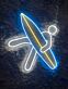 Surfer mit Surfbrett LED-Neonschild für Wohnzimmer oder Surfshop