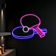 Tischtennisschläger mit Ball LED-Neonschild für Sporthalle und Freizeitraum